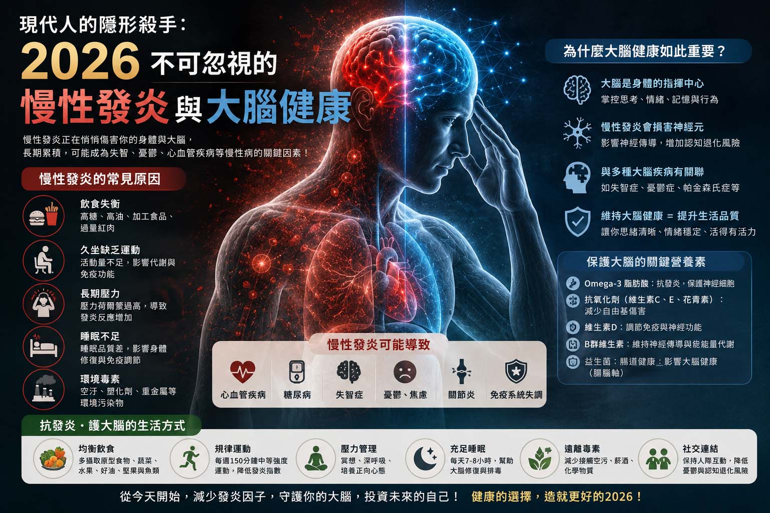 現代人的隱形殺手:2026 不可忽視的「慢性發炎」與「大腦健康」